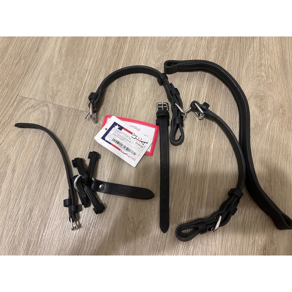 Nunn Finer NF Figure Eight Bridle Black Leather Zinc Hardware Horse Size 1960021